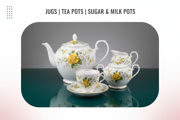 JUGS | TEA POTS | MILK & SUGAR POTS | PLACE MATS | COASTERS