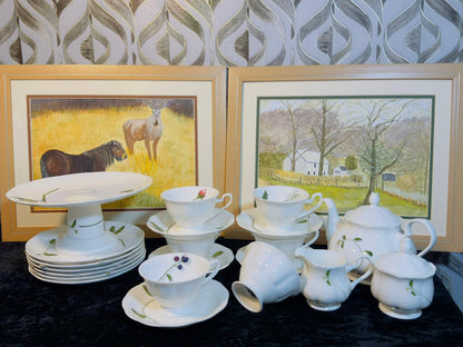 Royal Sutton Fine Bone China Tea Set - 15-Piece Elegant Porcelain Collection