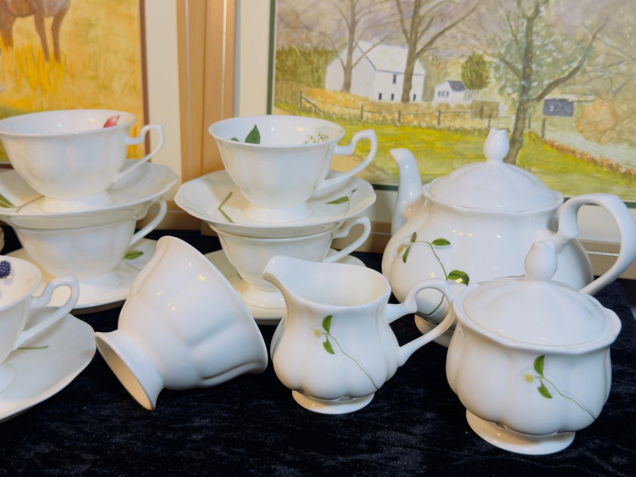Royal Sutton Fine Bone China Tea Set - 15-Piece Elegant Porcelain Collection