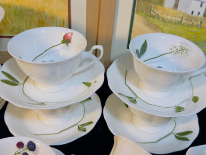 Royal Sutton Fine Bone China Tea Set - 15-Piece Elegant Porcelain Collection