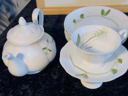 Royal Sutton Fine Bone China Tea Set - 15-Piece Elegant Porcelain Collection