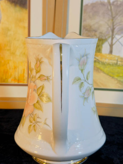 Vintage Fine Bone China Milk Jug - Elegant Floral Design with Gold Trim | Creamer Pitcher