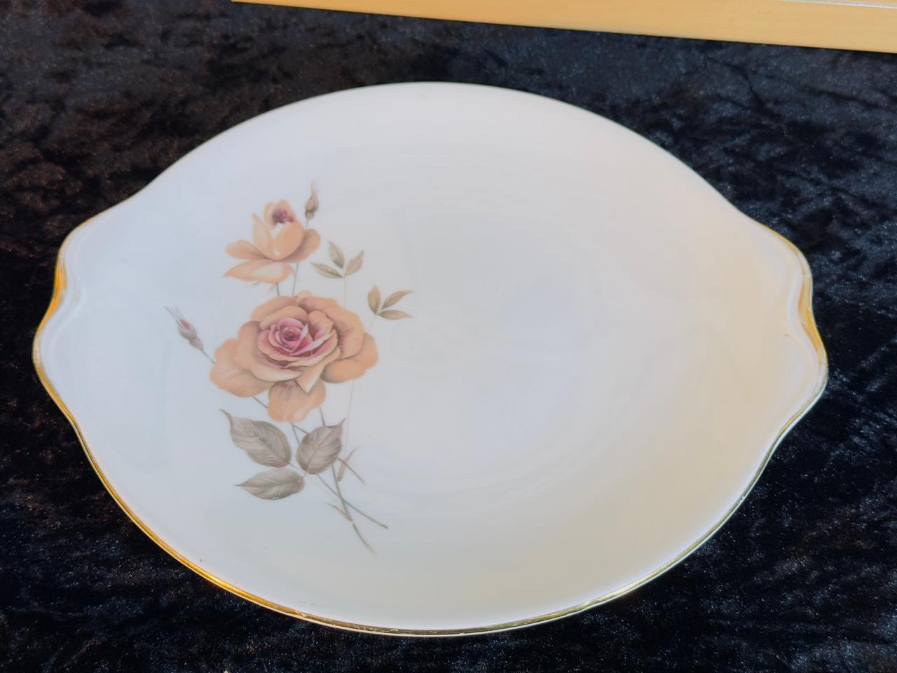 Royal Albert Fine Bone China Plate - Vintage Rose Design with Scalloped Edge