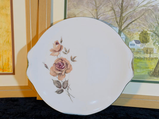 Royal Albert Fine Bone China Plate - Vintage Rose Design with Scalloped Edge