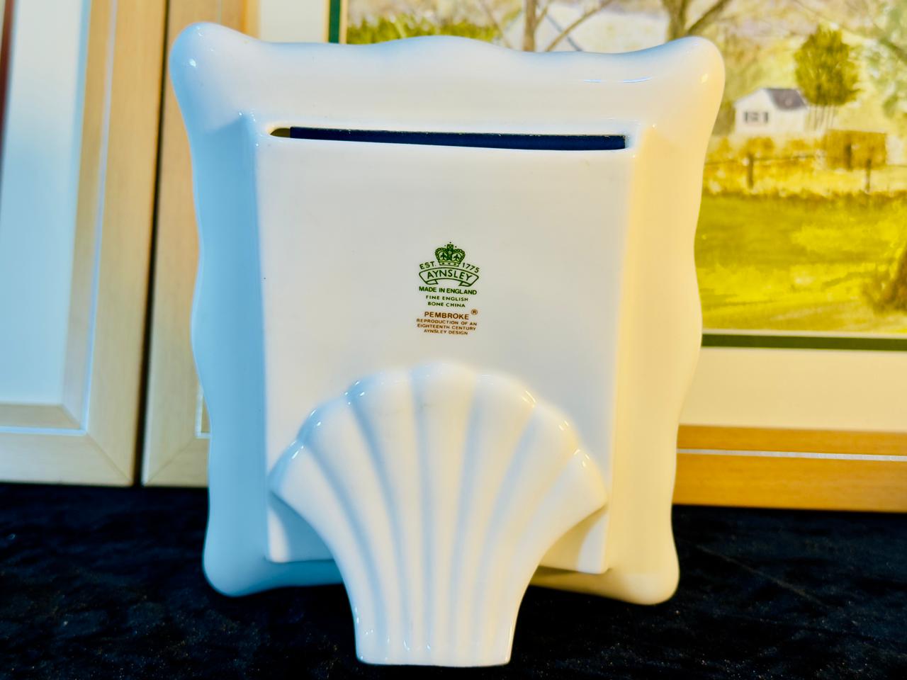 Aynsley England Fine Bone China Photo Frame - Pembroke Floral Pattern with Gold Trim