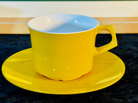 Yellow Tea Cup & Saucer Set - 4 Sets