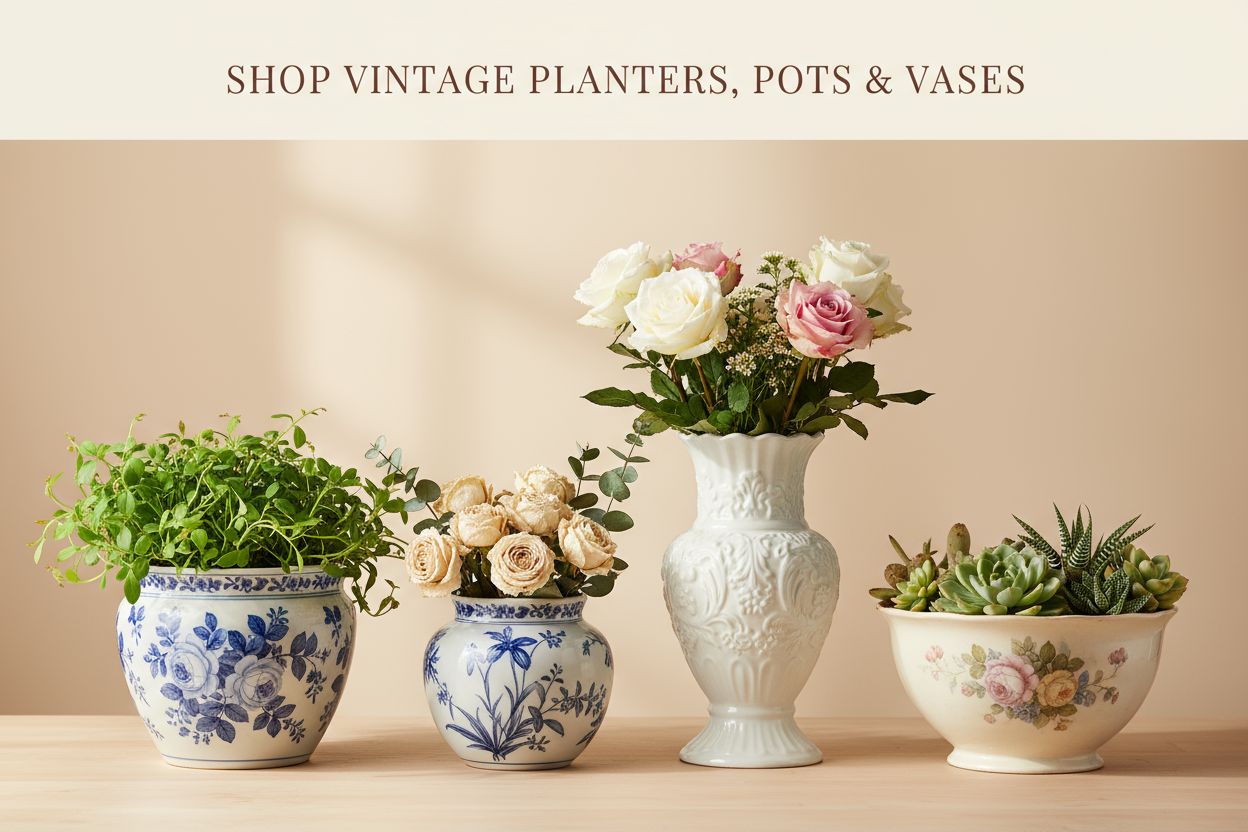 Shop Vintage Planters, Pots & Vases - Professional Banner
