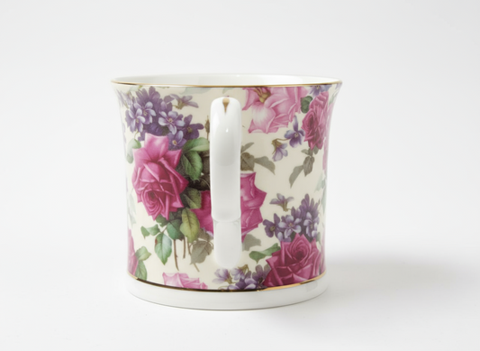 Queen Elizabeth Fine Bone China Tea Cups Set - 4 Pieces | Vintage Floral Design | England